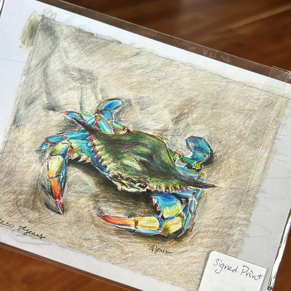 Signed print with Crab